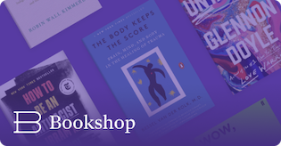 A purple Bookshop gift card