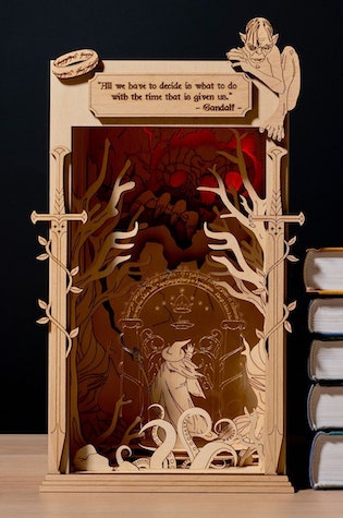 A Lord of the Rings themed Shelf Insert of Gandalf