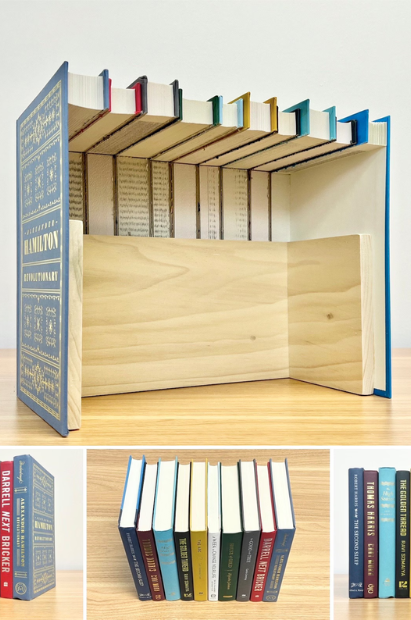A stack of books with a hollow back