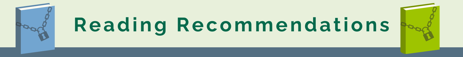 A green banner that reads, "Reading Recommendations"